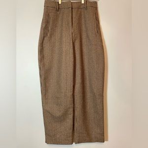 Aritzia Wool Cropped Plaid Pants